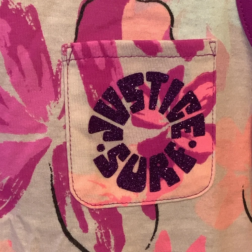 Justice Girls Pink Floral Tank Top